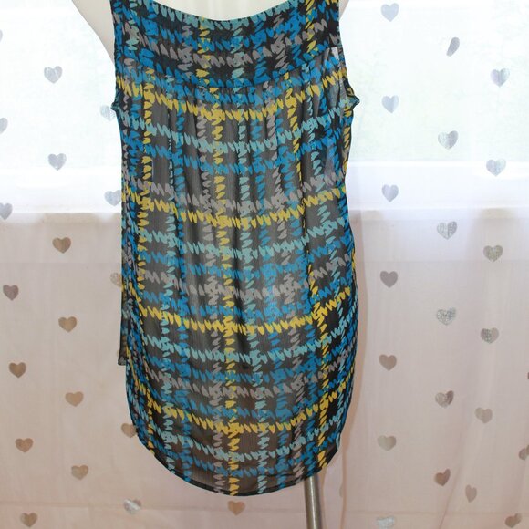 #271 Avenue Studio Blue Plaid Patterned Dressy Tank Size 18/20 - Picture 6 of 12